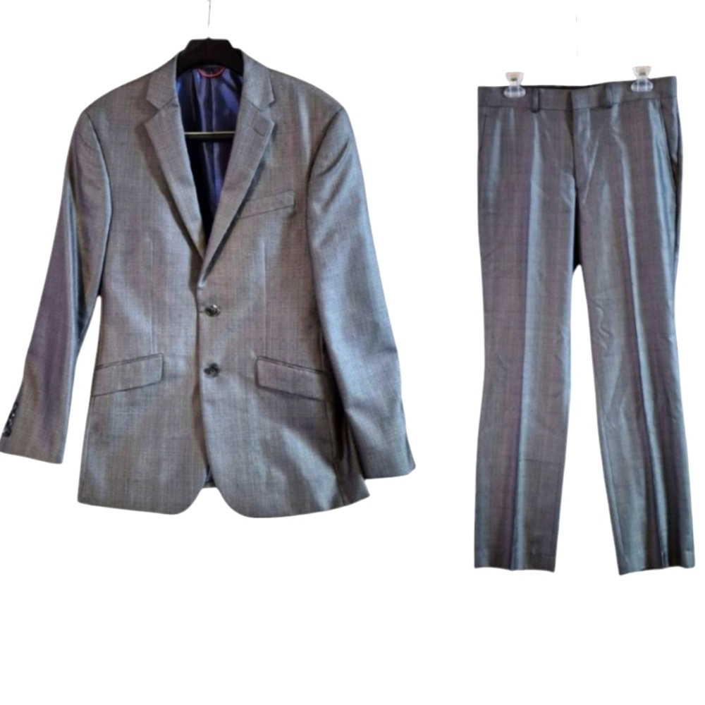 ❤️‍🔥2pc. Billy London UK Mens 32/32- 36R Gray Blazer/Dress Pants Set